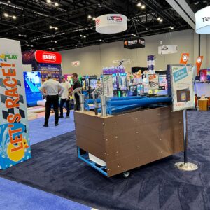 Cadron Creek Play's Booth setup at IAPPA featuring the Lil Ducky Racing System