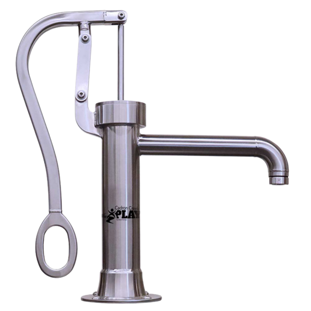 Lil Guppy stainless steel water play pump by Cadron Creek Play – Made in the USA